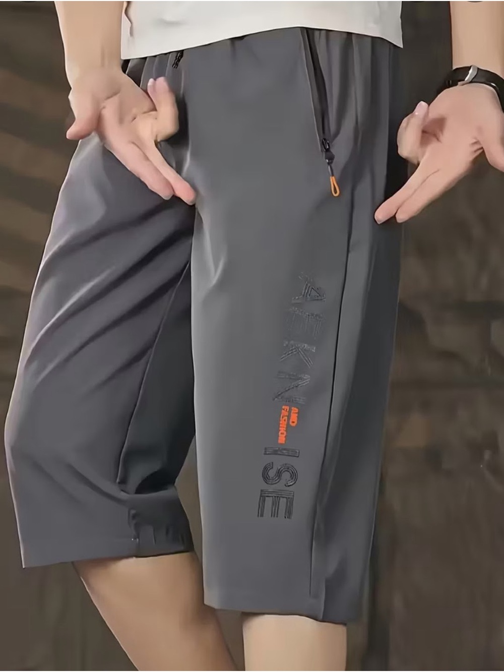 1-Athletic Knee-Length Drawstring Shorts - Picture 3 of 4